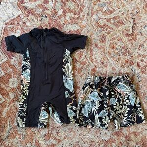 Baby swimsuit and trunks 6-12M - worn once